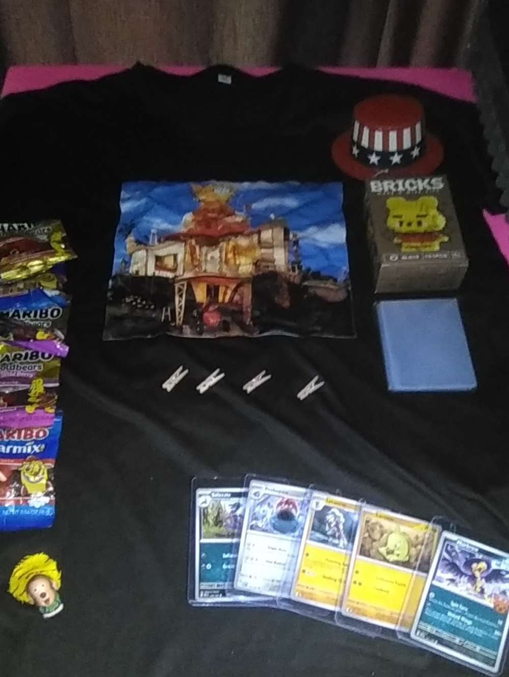 Pee Wee's Playhouse Retro T-shirt Surprise Box W/ Pokemon Cards And Extras
